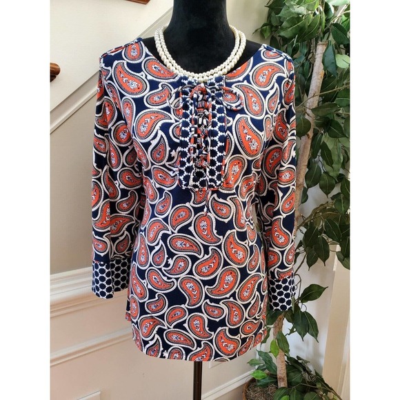 Charter Club Women's Blue Polyester Round Neck Long Sleeve Casual Top Blouse PL - Picture 1 of 10